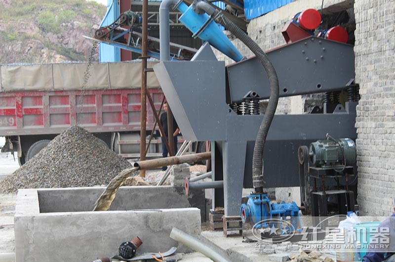 脫水篩，建設(shè)沉淀池，水可循環(huán)利用