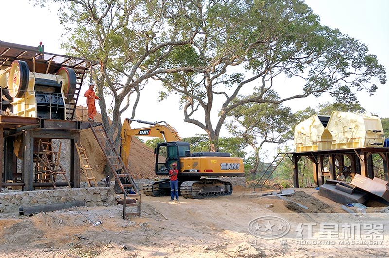 反擊破破石子現(xiàn)場，搭配鄂破機使用
