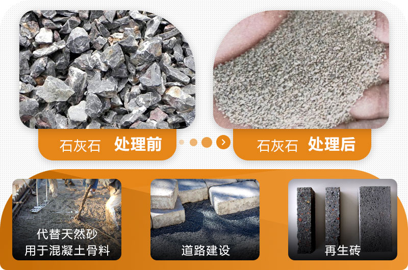 石灰石可以制砂，且用途廣泛
