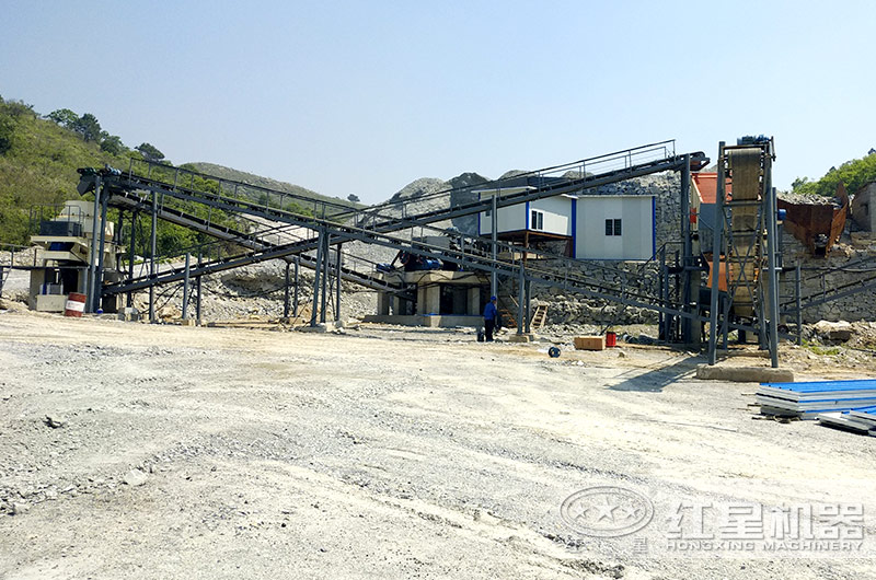 湖北廣水機制砂生產(chǎn)線全景圖，全套設(shè)備一覽無余